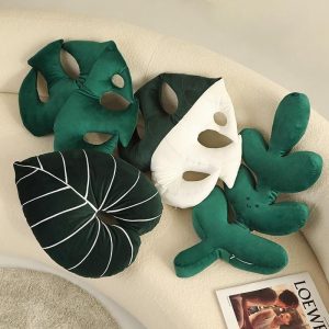 Green Leaf Plush Pillow