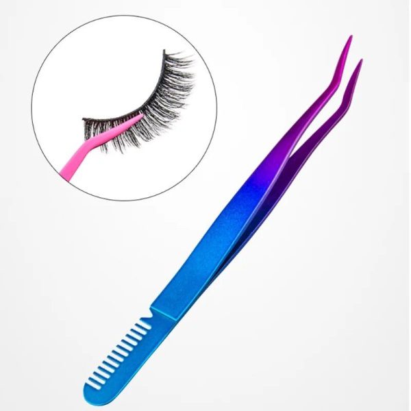 Premium Stainless Steel Eyelash Extension Tweezers - Precision Lash Applicator Tool