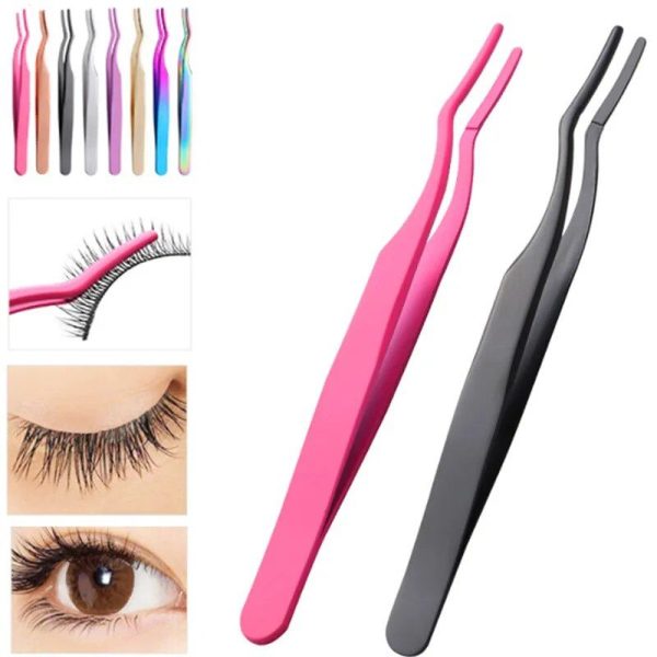 Premium Stainless Steel Eyelash Extension Tweezers - Precision Lash Applicator Tool