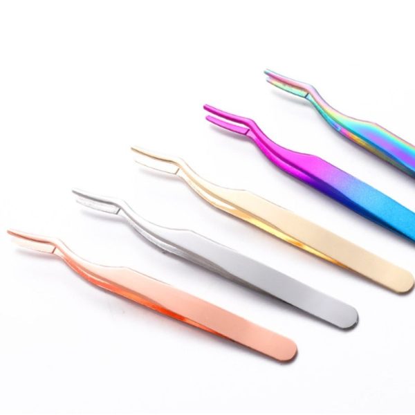 Premium Stainless Steel Eyelash Extension Tweezers - Precision Lash Applicator Tool