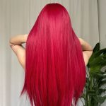 Wine Red Long Straight Synthetic Wig with Bangs - Heat Resistant, Perfect for Cosplay & Daily Wear