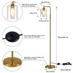 Elegant Nordic-Inspired Metal LED Floor Lamp with Glass Shade
