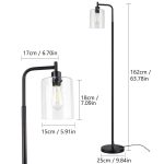 Elegant Nordic-Inspired Metal LED Floor Lamp with Glass Shade