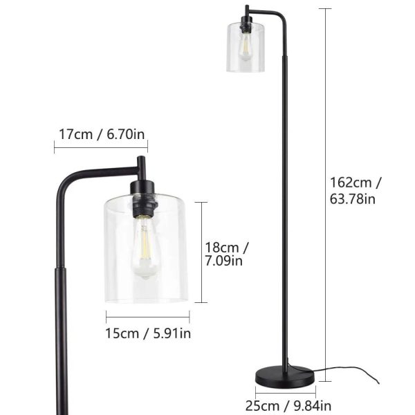 Elegant Nordic-Inspired Metal LED Floor Lamp with Glass Shade