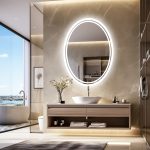Only Backlit LED Lightd Bathroom Mirror Oval Illuminated Wall Vanity Mirror With Anti-Fog 3 Lighting Modes Memory Function Touch Button Backlit Makeup Mirror