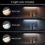 15.74inch ultra-thin motion sensor under cabinet light, usb charging with magnetic night light, 3-tone light cabinet light, for kitchen, cabinets, bedrooms, wardrobes interior lighting (black)