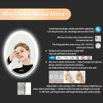Only Backlit LED Lightd Bathroom Mirror Oval Illuminated Wall Vanity Mirror With Anti-Fog 3 Lighting Modes Memory Function Touch Button Backlit Makeup Mirror