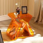 1pc, Acrylic Transparent Side Table, Luxury Sofa Coffee Table, Minimalist Bedside Table For Small Apartment, Modern Casual Style, Home Furniture