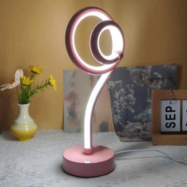 Modern Creative Lollipop-Shaped 3-Color LED Desk Lamp, Dimmable Metal Table Light with Adjustable Lighting, Push Button Control, USB Powered for Various Room Types - Fantasy Theme Desk Lamp Without Battery