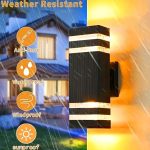 1pc Outdoor Wall Light, Double Head Wall Light, Outdoor Street Light For Courtyard Garden Porch Corridor Modern, Up And Down Lighting, E26/E27 Bulb Base