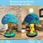 1pc Mushroom Statue Led Light, Resin Mushroom Ornament Luminous Usb Plug, Home Desktop Lighting Bedside Decoration Crafts