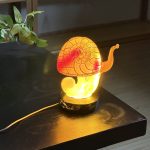 1pc Mushroom Statue Led Light, Resin Mushroom Ornament Luminous Usb Plug, Home Desktop Lighting Bedside Decoration Crafts