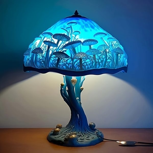 1pc Mushroom Statue Led Light, Resin Mushroom Ornament Luminous Usb Plug, Home Desktop Lighting Bedside Decoration Crafts