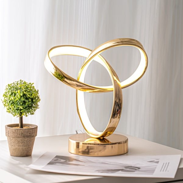 1pc Klein Universe Artistic Table Lamp - USB Powered, Three-Color Dimming, Perfect for Bedroom, Living Room, Study Desk, and Luxury Atmosphere Lighting.