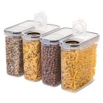 Set of 2/4 Cereal Storage Containers, Made from Bpa-Free Plastic, Designed to Be Airtight for Storing Food. Each Container Holds 2.5 Liters (88 Ounces) And Is Suitable for Cereals, Snacks, And Sugar. This 4pcs Set Includes Cereal Dispensers with Labels in