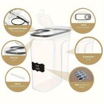 Set of 2/4 Cereal Storage Containers, Made from Bpa-Free Plastic, Designed to Be Airtight for Storing Food. Each Container Holds 2.5 Liters (88 Ounces) And Is Suitable for Cereals, Snacks, And Sugar. This 4pcs Set Includes Cereal Dispensers with Labels in