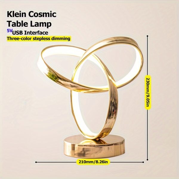 1pc Klein Universe Artistic Table Lamp - USB Powered, Three-Color Dimming, Perfect for Bedroom, Living Room, Study Desk, and Luxury Atmosphere Lighting.