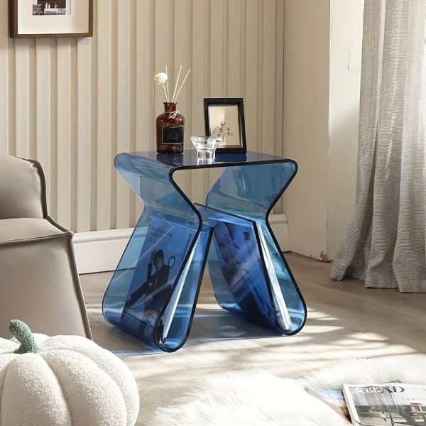 1pc, Acrylic Transparent Side Table, Luxury Sofa Coffee Table, Minimalist Bedside Table For Small Apartment, Modern Casual Style, Home Furniture
