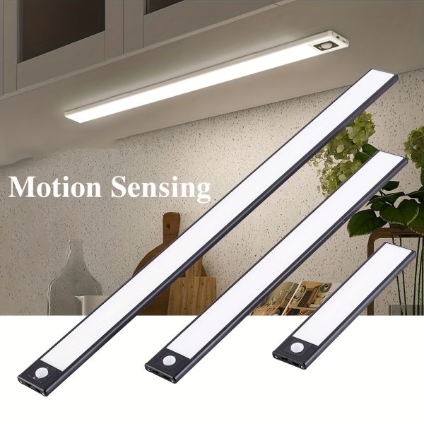 15.74inch ultra-thin motion sensor under cabinet light, usb charging with magnetic night light, 3-tone light cabinet light, for kitchen, cabinets, bedrooms, wardrobes interior lighting (black)