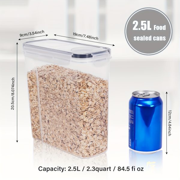 Set of 2/4 Cereal Storage Containers, Made from Bpa-Free Plastic, Designed to Be Airtight for Storing Food. Each Container Holds 2.5 Liters (88 Ounces) And Is Suitable for Cereals, Snacks, And Sugar. This 4pcs Set Includes Cereal Dispensers with Labels in
