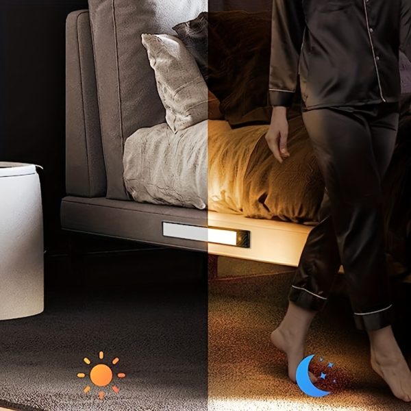 15.74inch ultra-thin motion sensor under cabinet light, usb charging with magnetic night light, 3-tone light cabinet light, for kitchen, cabinets, bedrooms, wardrobes interior lighting (black)