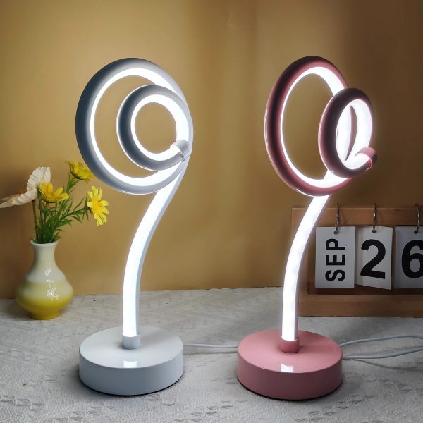 Modern Creative Lollipop-Shaped 3-Color LED Desk Lamp, Dimmable Metal Table Light with Adjustable Lighting, Push Button Control, USB Powered for Various Room Types - Fantasy Theme Desk Lamp Without Battery