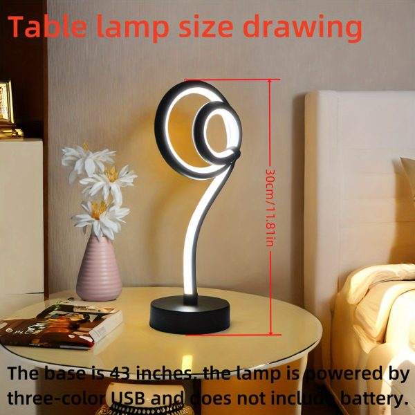 Modern Creative Lollipop-Shaped 3-Color LED Desk Lamp, Dimmable Metal Table Light with Adjustable Lighting, Push Button Control, USB Powered for Various Room Types - Fantasy Theme Desk Lamp Without Battery