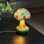 1pc Mushroom Statue Led Light, Resin Mushroom Ornament Luminous Usb Plug, Home Desktop Lighting Bedside Decoration Crafts