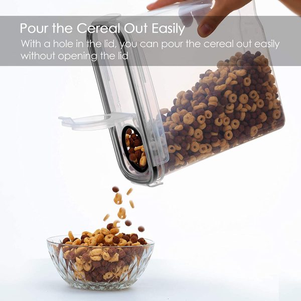 Set of 2/4 Cereal Storage Containers, Made from Bpa-Free Plastic, Designed to Be Airtight for Storing Food. Each Container Holds 2.5 Liters (88 Ounces) And Is Suitable for Cereals, Snacks, And Sugar. This 4pcs Set Includes Cereal Dispensers with Labels in