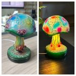 1pc Mushroom Statue Led Light, Resin Mushroom Ornament Luminous Usb Plug, Home Desktop Lighting Bedside Decoration Crafts