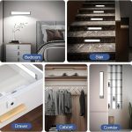 15.74inch ultra-thin motion sensor under cabinet light, usb charging with magnetic night light, 3-tone light cabinet light, for kitchen, cabinets, bedrooms, wardrobes interior lighting (black)