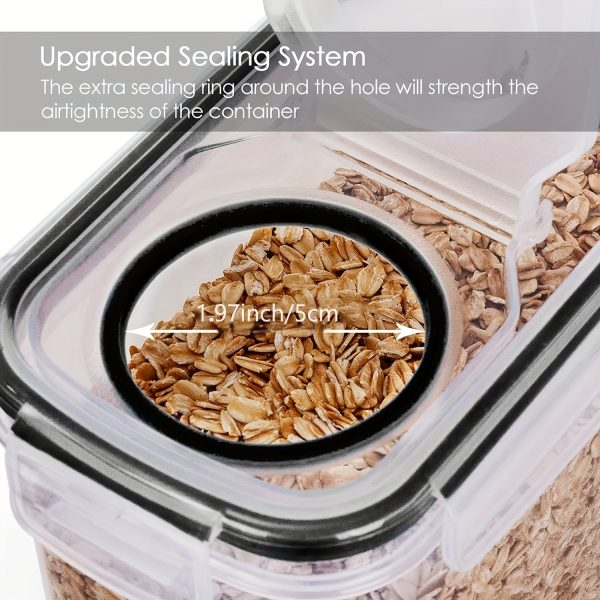 Set of 2/4 Cereal Storage Containers, Made from Bpa-Free Plastic, Designed to Be Airtight for Storing Food. Each Container Holds 2.5 Liters (88 Ounces) And Is Suitable for Cereals, Snacks, And Sugar. This 4pcs Set Includes Cereal Dispensers with Labels in