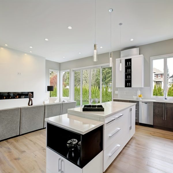 Chandelier Ceiling Light, LED Kitchen Lighting Crystal Chandelier for Kitchen Island, 1-Light Integrated Kitchen Pendant with Bubble Glass Modern Island Lamp