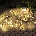 Solar-Powered 72 LED Warm White Willow Vine String Lights, 1.8m/5.9ft - Outdoor & Indoor Wall Decor with 8 Lighting Modes for Courtyard Entrance and Commercial Lighting