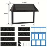 Solar-Powered LED Address Sign with House Numbers - Waterproof Outdoor Wall Light, Warm White, 3000K/4500K/6000K Illumination, Customizable Number Stickers for Home, Yard, Street, Outdoor Lighting|Sleek Wall Lamp|Solar LED Plaque, Solar Powered Outdoor Li