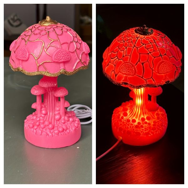 1pc Mushroom Statue Led Light, Resin Mushroom Ornament Luminous Usb Plug, Home Desktop Lighting Bedside Decoration Crafts