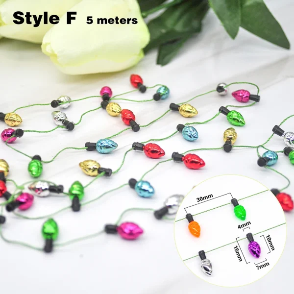 5M Christmas tree DIY Bulbs Garland Christmas Ornaments Home Decoration Xmas wreath Ornaments Christmas Party Decorations