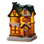 Christmas Glowing House Ornament Romantic Warm Lighting Resin Craft Desktop LED Snow Cover House Decor Figurine Statue Festival