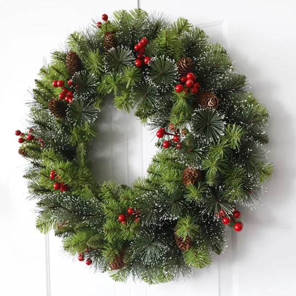 Christmas Hanging Garland Decorative Lighting Holiday Art Wreath Festival Theme Multifunctional for Door Window Fireplace