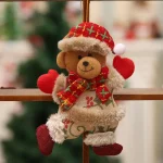 Christmas Tree Decorations - Adorable Dancing Santa, Snowman, Deer & Bear | Soft Plush Hanging Ornaments | Xmas Holida