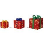 Christmas Glowing Decoration Gift Box Ornament With Bow Christmas Lighting Box Outdoor Light Lighting Christmas Box