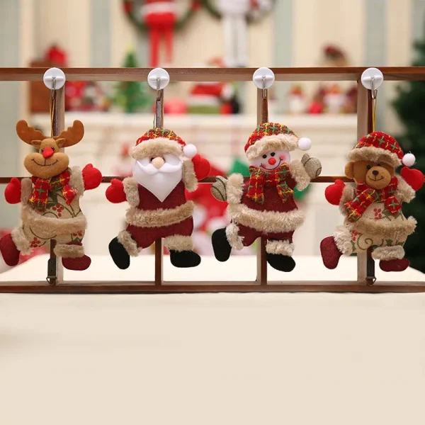 Christmas Tree Decorations - Adorable Dancing Santa, Snowman, Deer & Bear | Soft Plush Hanging Ornaments | Xmas Holida