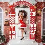 Christmas Hanging Door Banner Merry Christmas Decoration for Home festival Gift Box Xmas Door Navidad Notal Noel New Year 2026