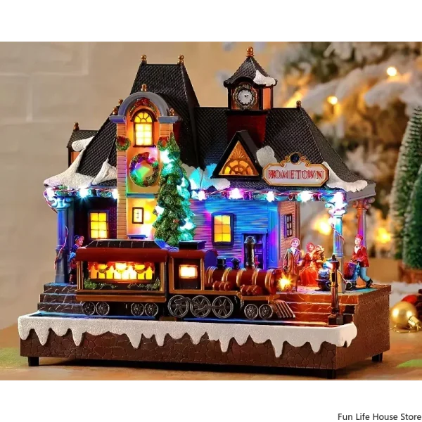Christmas Desktop Decorations, Luminous Music House Scene, Atmosphere Crafts, Ornaments, Children's Gifts, Party Gifts, New