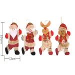 Christmas Tree Decorations - Adorable Dancing Santa, Snowman, Deer & Bear | Soft Plush Hanging Ornaments | Xmas Holida