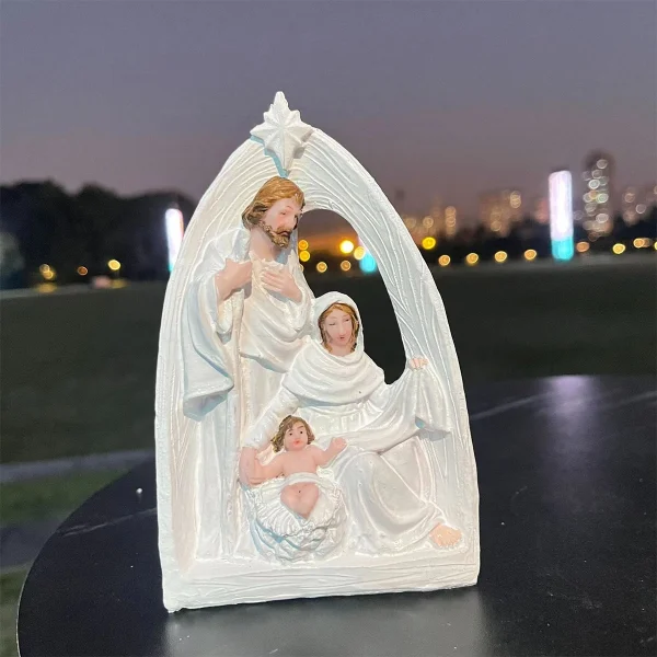 Resin Christmas Religious Holy Family Festival Decorations Crafts Ornaments