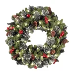 Christmas Hanging Garland Decorative Lighting Holiday Art Wreath Festival Theme Multifunctional for Door Window Fireplace