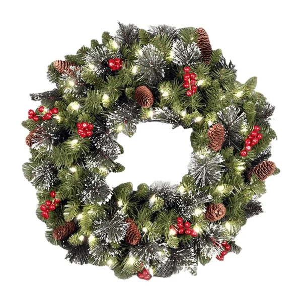 Christmas Hanging Garland Decorative Lighting Holiday Art Wreath Festival Theme Multifunctional for Door Window Fireplace