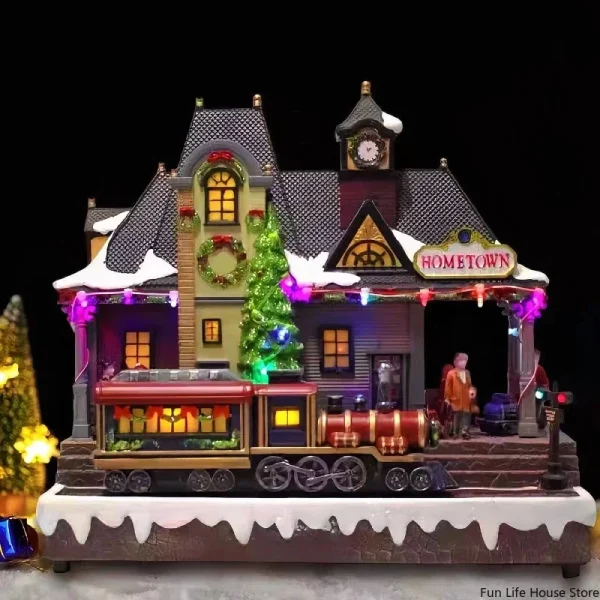 Christmas Desktop Decorations, Luminous Music House Scene, Atmosphere Crafts, Ornaments, Children's Gifts, Party Gifts, New