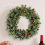 Christmas Hanging Garland Decorative Lighting Holiday Art Wreath Festival Theme Multifunctional for Door Window Fireplace